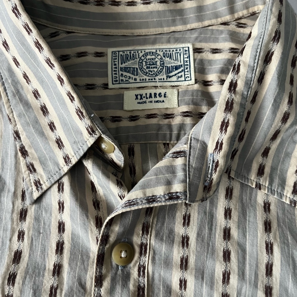 VTG 90s Lucky Brand Western Men’s 100% Cotton Button Down- Size XXL